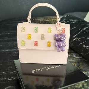 Betsey Johnson Pale Pink Satchel with Multicolor Gummy Bear Accents